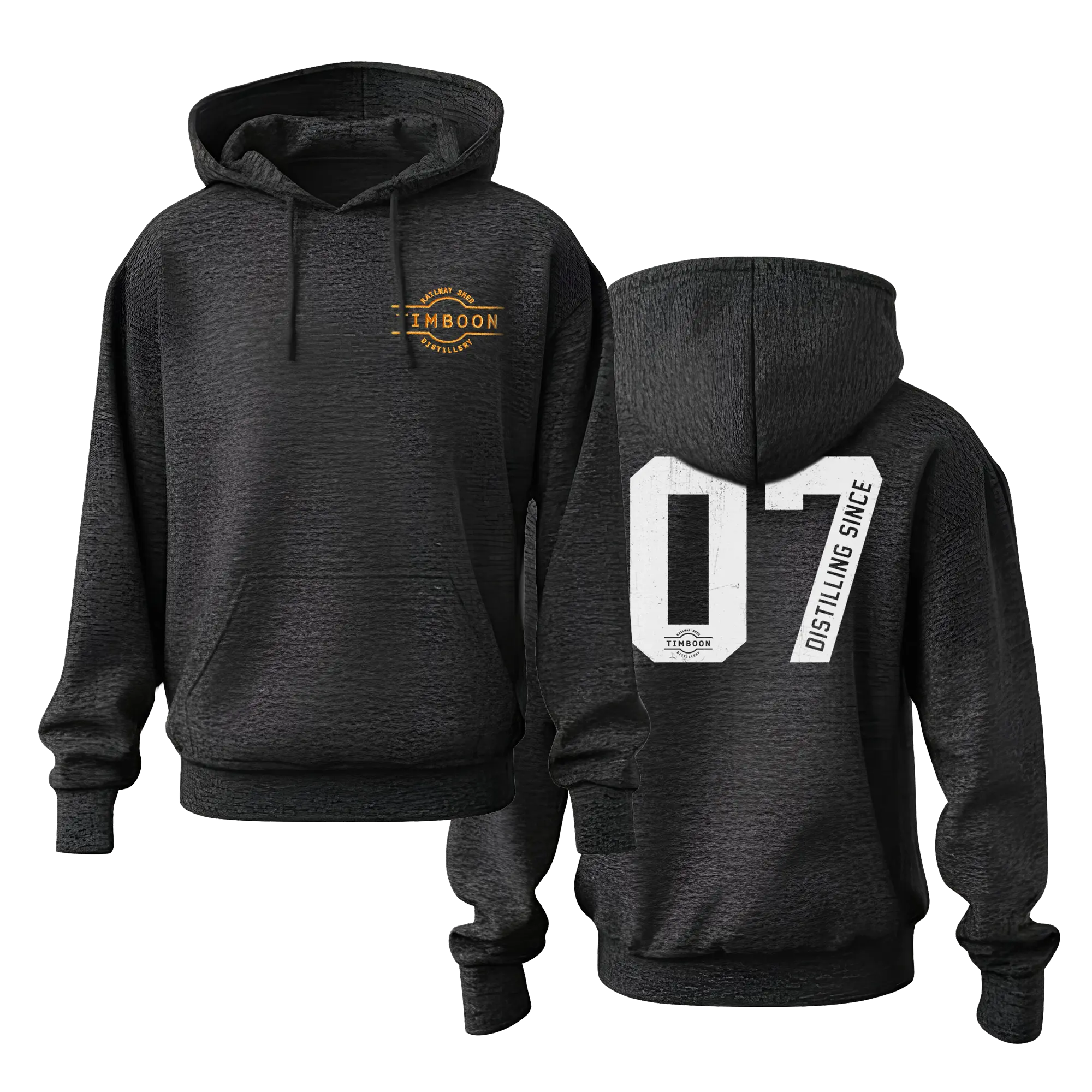 Unisex Dark Grey Marle Hood Timboon Railway Shed Distillery