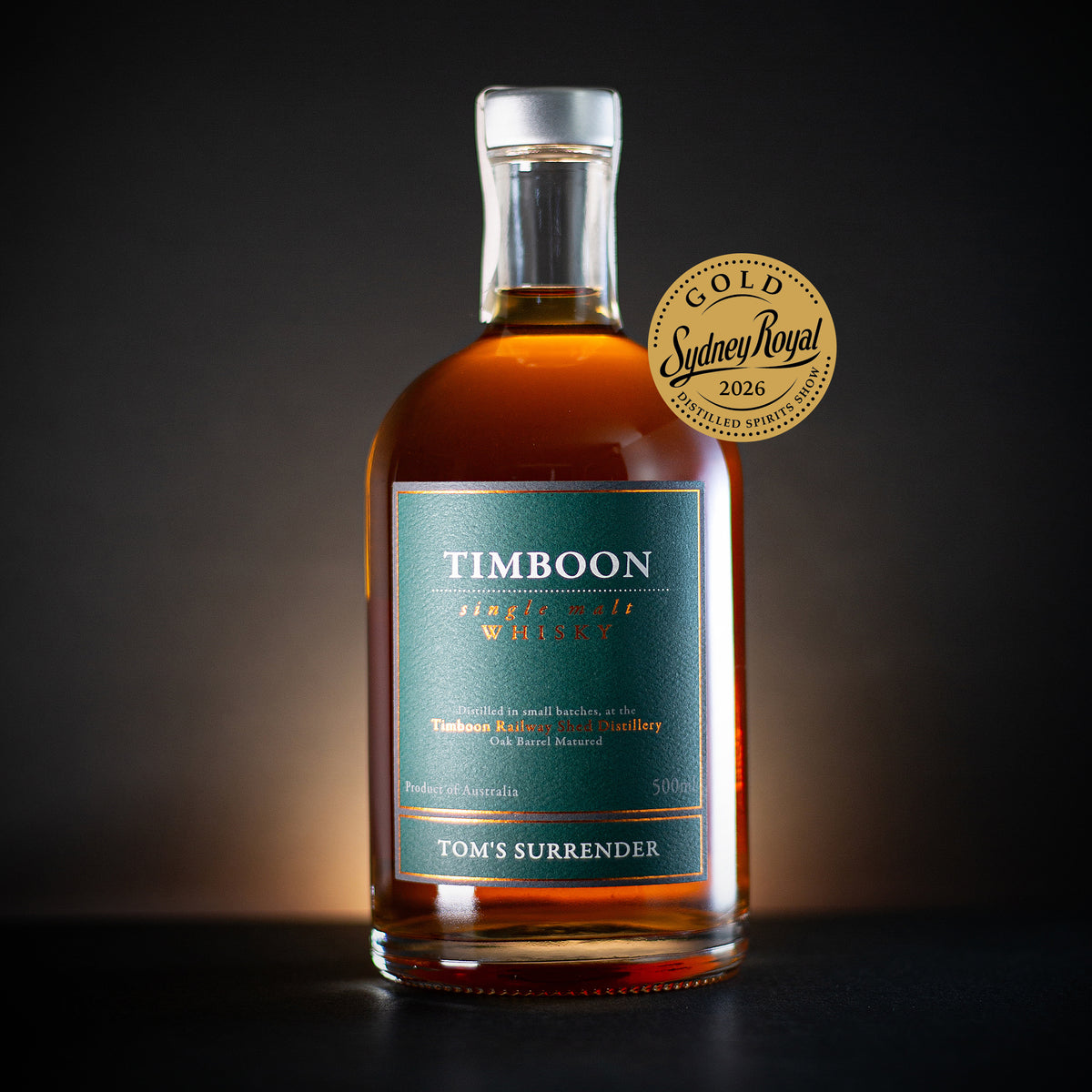Tom's Surrender - Single Malt Whisky 500ml Timboon Railway Shed Distillery